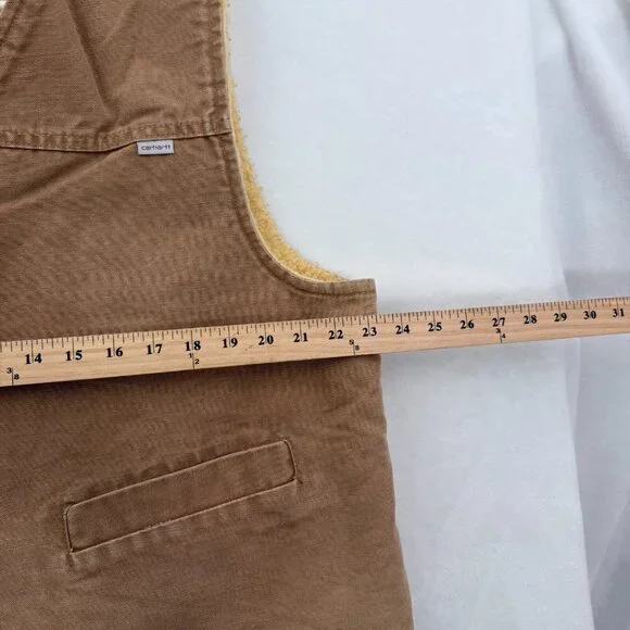 Vintage Carhartt Arctic Vest Mens XL Brown Sherpa Line Made In USA 6SV 90s - Picture 6 of 12